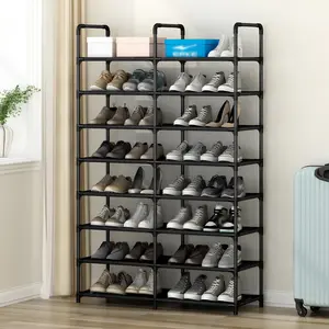 Shoe Rack Organizer 8 Tier Tall Shoe Storage Non-Woven Fabric Sturdy Shoe Shelf Bedroom Entryway tier long Plastic shoerack large capacity Water Proof