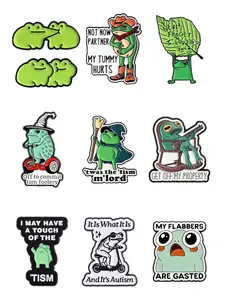 10-Piece Cute Frog Lapel Pin Set, Trendy Enamel Pins for Clothing & Bags, Ideal Gift for Fashion Lovers & Casual, Drop Set Pins