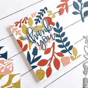 1pc Branch Leaf Mushroom Metal Cutting Mold, DIY Scrapbook Decoration Craft Punching Card Making Template, Album Decorative Embossing Tool