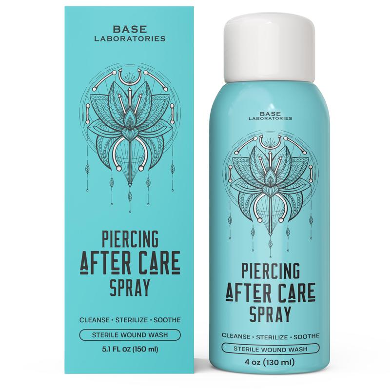 Base Laboratory Piercing Aftercare Spray - Saline Spray for Piercings For Piercing & Keloid Bump Removal for Ears, Bell Wound Healing