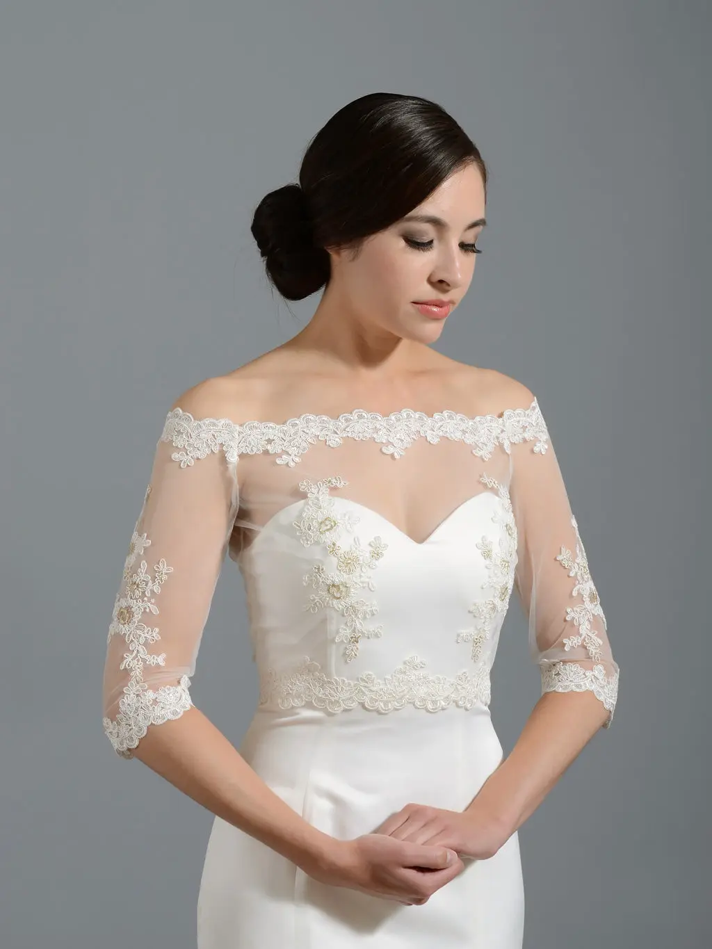 Off-Shoulder Lace Bridal Bolero Wedding jacket shrug - TikTok Shop