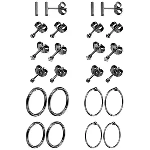 OIDEA 24PCS Cartilage Hoop & Stud Earring Set, 16G-20G 316L Stainless Steel with Cubic Zirconia Rhinestones, Body-Safe Piercing Jewelry