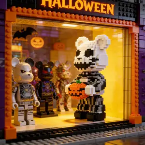 Halloween Pumpkin Model Building Block Toy 3D Puzzle 27.5cm, 2367 Large Pieces, DIY Decorative Home Décor and Gift Idea for All Occasions