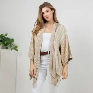 Boho Summer Lightweight Mixed Pattern Kimono Shrug Top