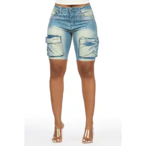 Noddia Med. Wash Rhinestone Bermuda Short