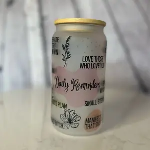Daily Reminders Glass Beer Can