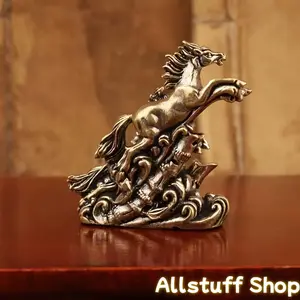 Small Bronze Horse, Galloping Horses Mini Ornament, Brass Craft, Year of the Horse Mini Ornament, Chinese Creative Small Ornament, Brass Bronze Ware