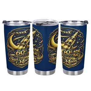 20oz NASA Artemis II Tumbler Stainless Steel Insulated Cup Travel Outdoor Office Home School Gift Galaxy Lover Him Her TikTok Viral Trending Aesthetic Reusable Drinkware