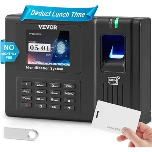 VEVOR Time Clock, Employee Attendance Machine with Fingerprint, RFID and PIN Punching in One, Standalone Biometric Clock in Machine for Employees Small Business with 5 RFID Cards No Monthly FeesVEVOR Super Brand Day