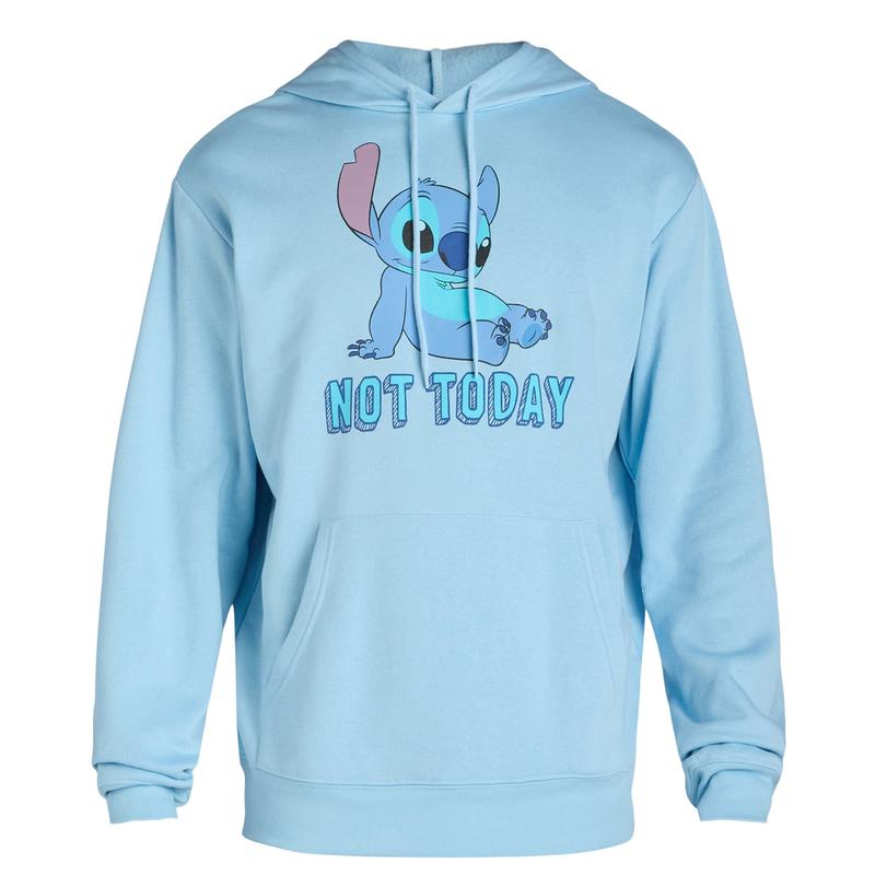 Disney Lilo & Stitch Hoodie Men's Not Today Lazy Pose Adult Pullover Sweatshirt