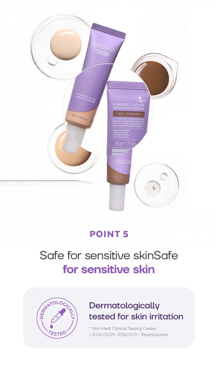 [MISSHA Official] M Perfect Cover Serum BB Cream (35ml) - Bifida Ferment Lysate Serum-Infused BB Cream for Anti-Aging Skin Rejuvenation, Skin Tint, Tinted Moisturizer, Skin Care Foundation Makeup,Superfood Complex,Glass Skin CardiBB OGBB PurpleBB