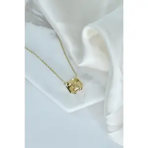 Luxe Asscher Necklace in Champagne CZ