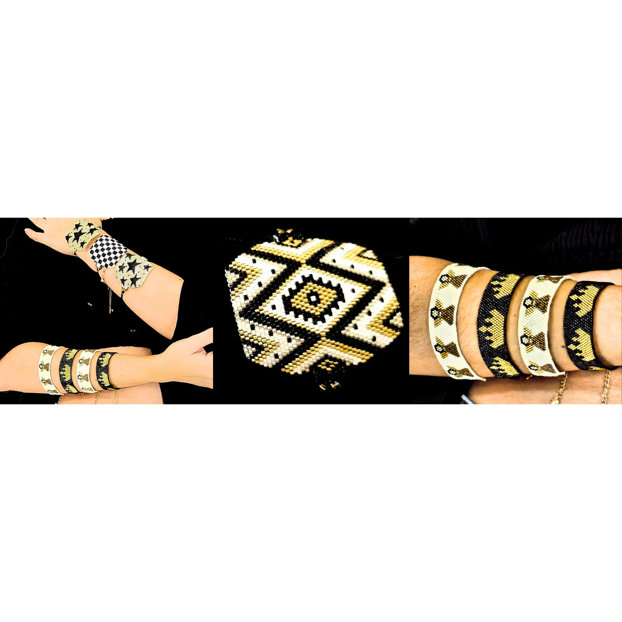 Wixarika Miyuki Beaded Bracelets – Handmade Mexican Huichol Jewelry "Corona"