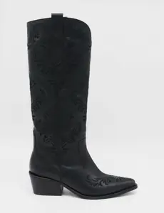 Stivali Jolene western cowboy boots in black leather women's shoes