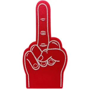 Giant Foam Finger 17 Inch- Protest Foam Hand for All Occasions - Cheerleading for Sports Exciting Vibrant Colors use as Celebration Pom Poms for Athletics Local Sport Events Games (Red)
