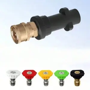 Fits Karcher K2-K7 Pressure Washer Adapter Set with 5 Color Nozzles & Foam Cannon - Quick Connect Kit