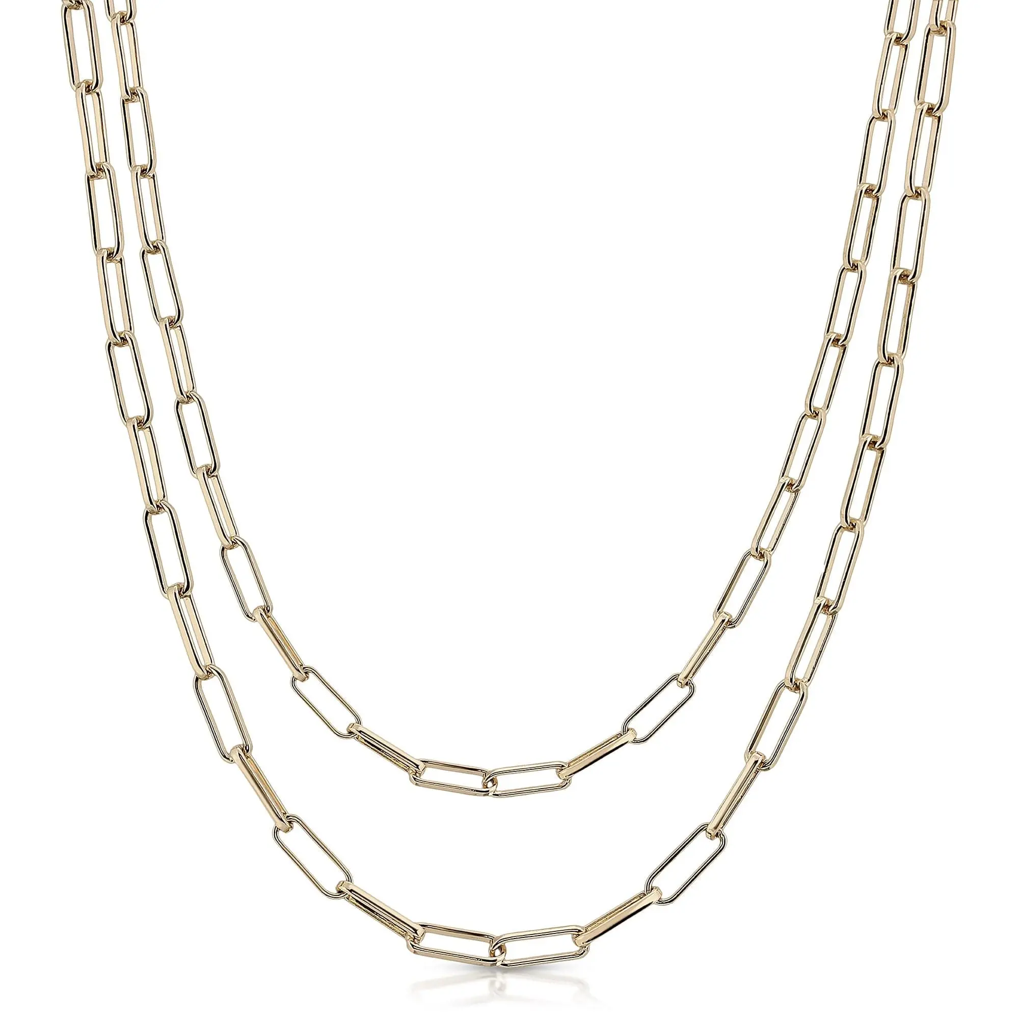 Double Elongated Link Mask Chain - Elegant Design with Double Link Pattern, Ideal for Everyday Wear