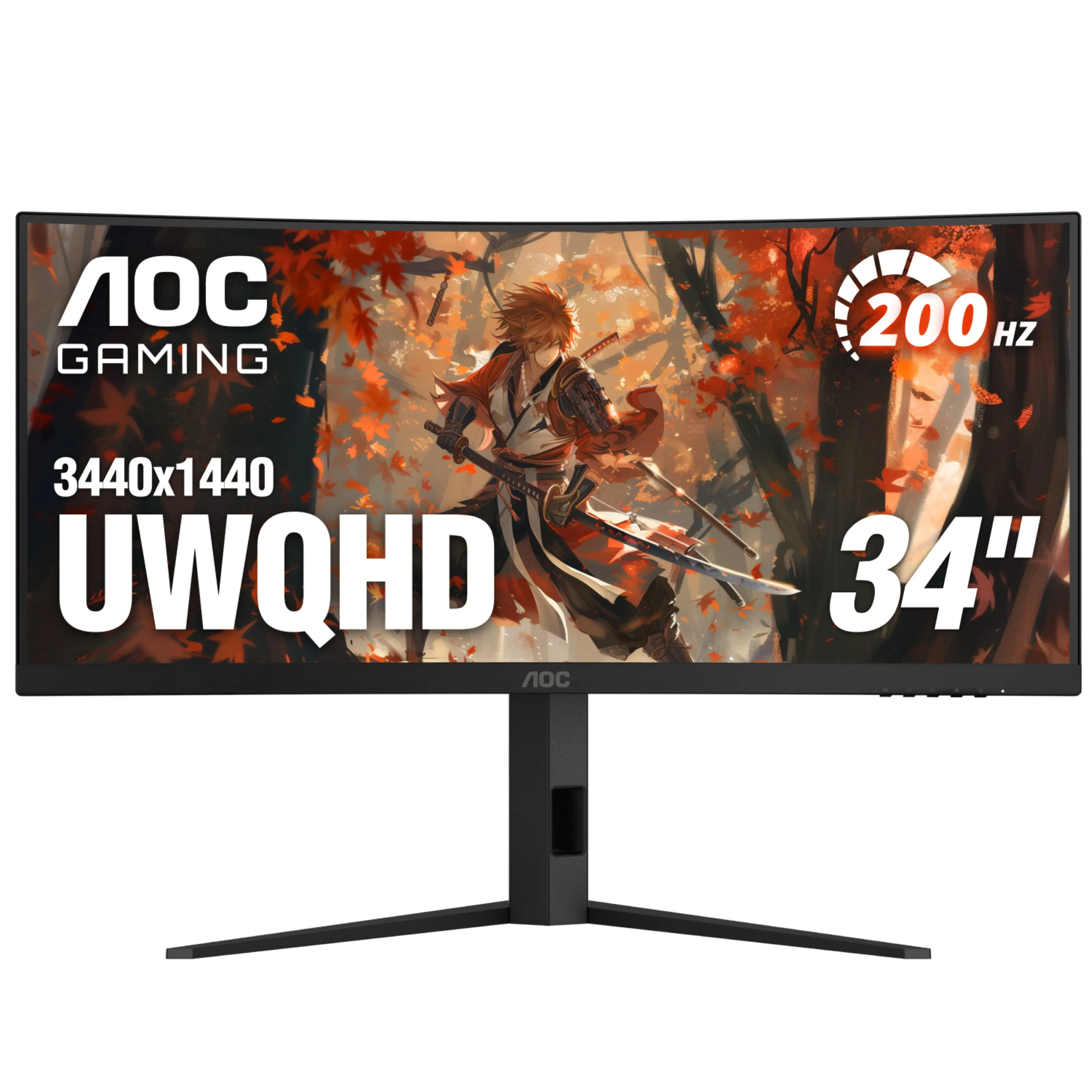 CU34G4HV 34 VA Panel Curved Gaming Monitor, LED, WQHD (3440x1440), 200Hz, 0.5ms, Freesync