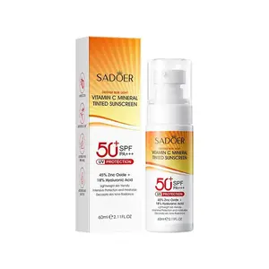Vitamin C Tinted Mineral Sunscreen - UV Protection Makeup Base & Radiance Glow Tinted Primer for All Skin Types