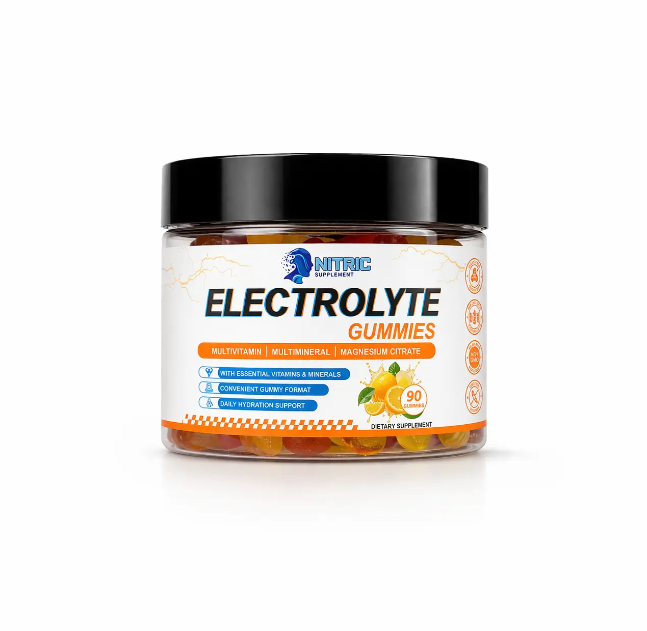 Nitric Electrolyte Gummies – Daily Hydration Fuel Multivitamin For Stress Natural Wellness Boost Edible Dietary Supplements Magnesium