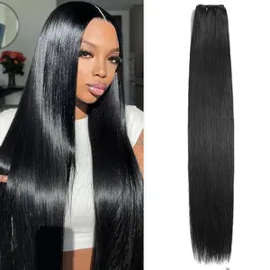 CHICHIFLOW 3 Bundles Human Hair Straight (16-28 Inch) 16a Grade Unprocessed Straight Brazilian Sew In Hair Extensions Thick Virgin Hair Natural Color