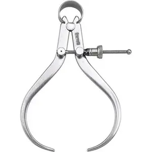 Starrett 4 Inch Leg, Spring Joint, Steel, Polished, Outside Caliper 4 Inch Max Measurement, 100mm Max Measurement, Flat Leg with Quick Nut Adjustment 50365