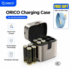【Live Exclusive】ORICO Rechargeable Battery 1.5V AA/AAA Li-ion Battery2100 mWh Type-C Fast Charging-EV8P