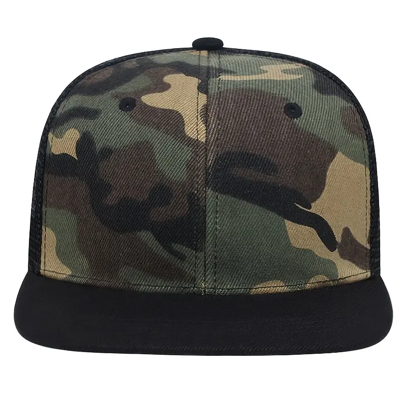 neutral wind Camouflage light panel hardtop mesh cap for men Adjustable breathability Outdoor sun hat Camo Trucker Hat Trucker Snapback Hat