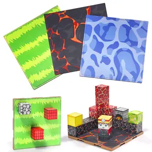 Magnetic Block Base, Magnetic Building Blocks, Building Block Toys, Magnetic Tiles Stacking, Kids DIY Puzzle Toys, Lava River, Grassland Theme, Indoor and Outdoor Assembly, Exploration of Scenes, Birthday, Christmas Gifts, Styles, Blocks Set