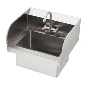 All-In-One Commercial Hand Sink Solution – Hot & Cold Faucet, Stainless Steel Construction, Flexible Mounting Options, Backsplash & Drain Kit, Ideal for Restaurant Kitchen Bar Garage