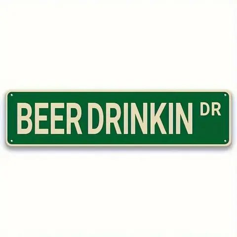 Vintage Style Beer Drinking Street Sign, Fiber Board Street Sign, Decorative Sign, Wall Decor for Home Living Room Bedroom Garden Kitchen