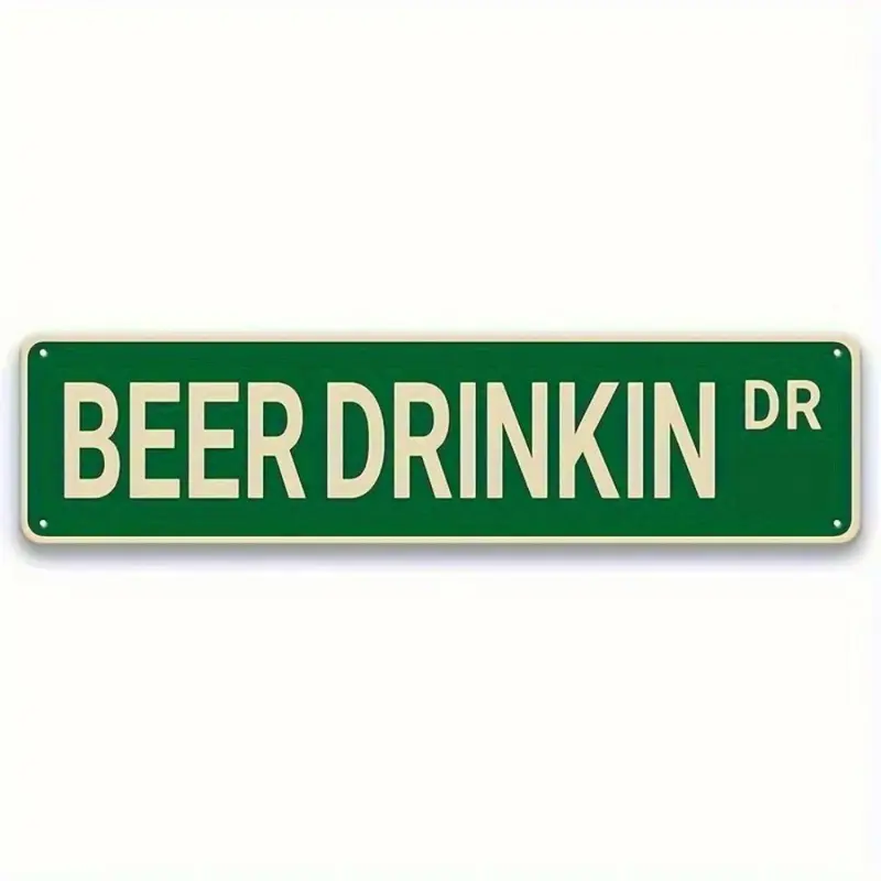 Vintage Style Beer Drinking Street Sign, Fiber Board Street Sign, Decorative Sign, Wall Decor for Home Living Room Bedroom Garden Kitchen