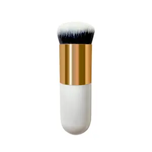 Round Head Flawless Foundation Brush Portable BB Cream Brush Mushroom Head Non Absorbent Soft Makeup Brush Soft Bristles No Product Waste Even Flawless Application Mushroom Head Design Fits Face Curves Portable Practical Easy Makeup Application