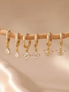 Water Drop Butterfly Four-Leaf Clover Earrings for Women, Daily Wear Jewelry, Elegant Ear Accessories, Perfect Gift for Her