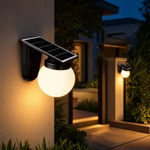 Solar Globe Wall Lights Outdoor, Elegant Garden Lighting – 3 Light Modes, Solar Powered & Easy Install, IP65 Waterproof for Patio Yard Balcony #summervibes