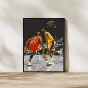 [Sale Up To 30%][UNFRAMED] Michael Jordan Kobe Bryant Basketball Poster Legends Wall Art
