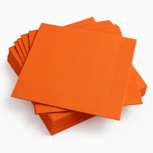 Vibrant Orange Solid Color Dinner Napkins - 8 in.