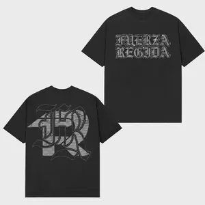 Fuerza Regida Gothic Logo T-Shirt – Double Sided Regional Mexican Graphic Tee, Soft Cotton Latin Music Streetwear Shirt, Corridos Tumbados Fan Gift