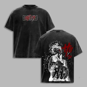 Deku One For All T-Shirt – Izuku Midoriya My Hero Academia Vintage Washed Oversized Heavyweight Anime Streetwear for True MHA Fans & Hero Aspirants