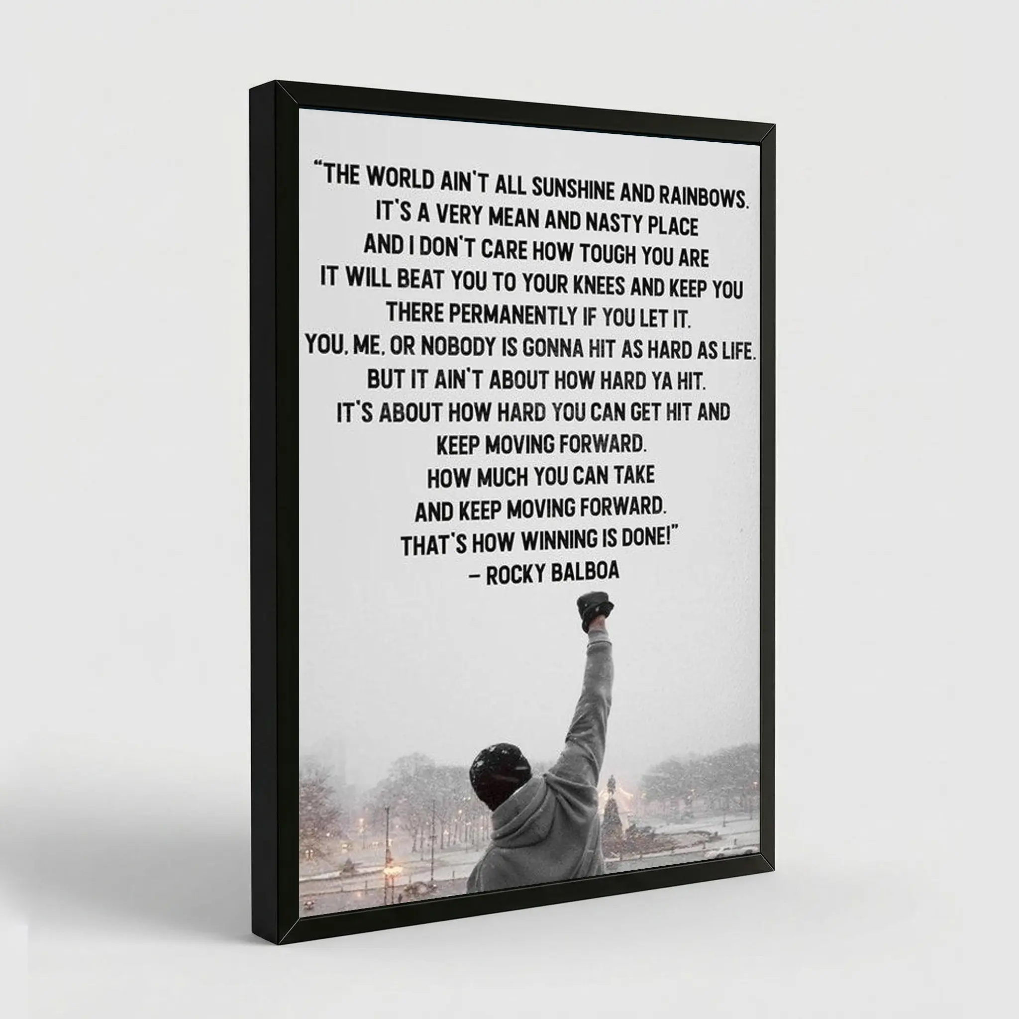 Motivational Quote Rocky Balboa Special Poster, Keep Moving Forward Sylvester Stallone Wall Decor Art golf