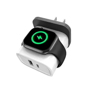 3-in-1 Charger for Apple Watch,PD 25W Dual Port Wall Charger Block for iPhone,USB C Fast Charging,Travel Essential Charge for iWatch Ultra/SE/10/9/8/7,iPhone Series 17/16/15/14,Android (White) Smartwatch Magnetic