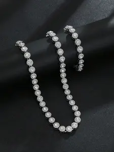 Elegant Stone Necklace and Bracelet Set for Women, Perfect Gift for Birthdays and Special Occasions, High-Quality Jewelry Accessories, Fashionable Jewelry Set