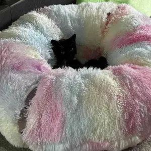 Product Review of Winter Warm Pet Bed, 2 in 1 Foldable Cat Tunnel Cat Bed, Warm Plush Cat Bed with Hanging Ball & Tunnel Buckle, Pet Supplies for Indoor Outdoor Use from S**e