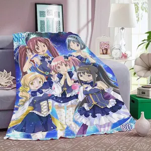 Custom Blanket Sofa Madoka Magica Warm Bed  Camping Nap Fluffy Soft Blankets for Winter King Size Microfiber Bedding