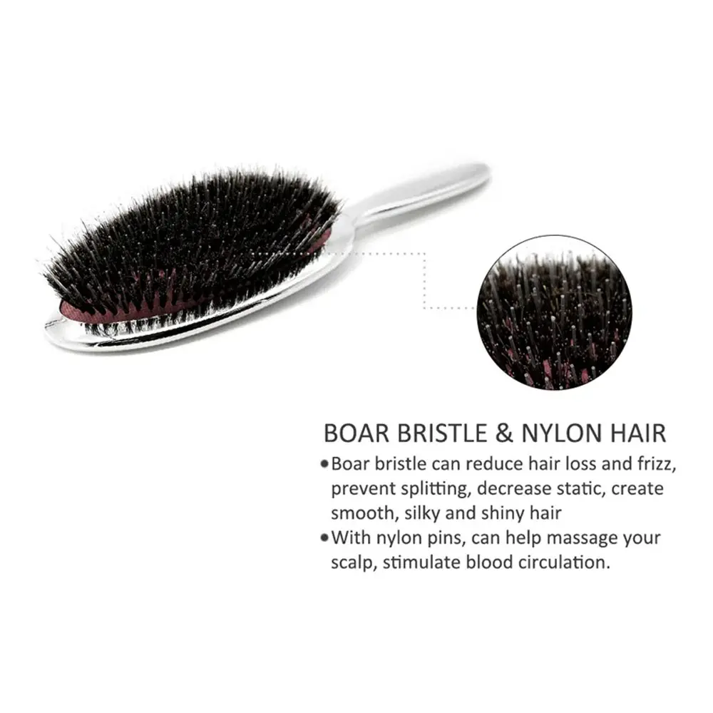 Luxury Gold & Silver Boar Bristle Paddle Hair Brush, Paddle Brushes, Oval Anti-Static Hair Comb, Anti Static Hairbrush, Scalp Massage Brush, Hairdressing Tool, Salon Styling Brush, Volumizing Brush, Volumizer Brush, Volume Brush, Hair Styling Tools Luxury Gold & Silver Boar Bristle Paddle Hair Brush, Paddle Brushes, Oval Anti-Static Hair Comb, Anti Static Hairbrush, Scalp Massage Brush, Hairdressing Tool, Salon Styling Brush, Volumizing Brush, Volumizer Brush, Volume Brush, Hair Styling Tools