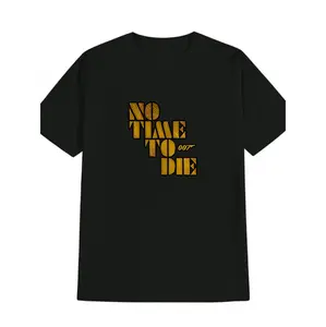 Stylish Black Graphic Tee Featuring No Time To Die 007 Design for James Bond Fans