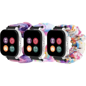 P-WBA036   3Pack Scrunchie Band Compatible with Gizmo Watch 3 2 1/Gabb Watch 3e 3 2 1/SyncUP Kids Watch, Cute Elastic Replacement Wristband Strap Stretchy Bands for Childrens