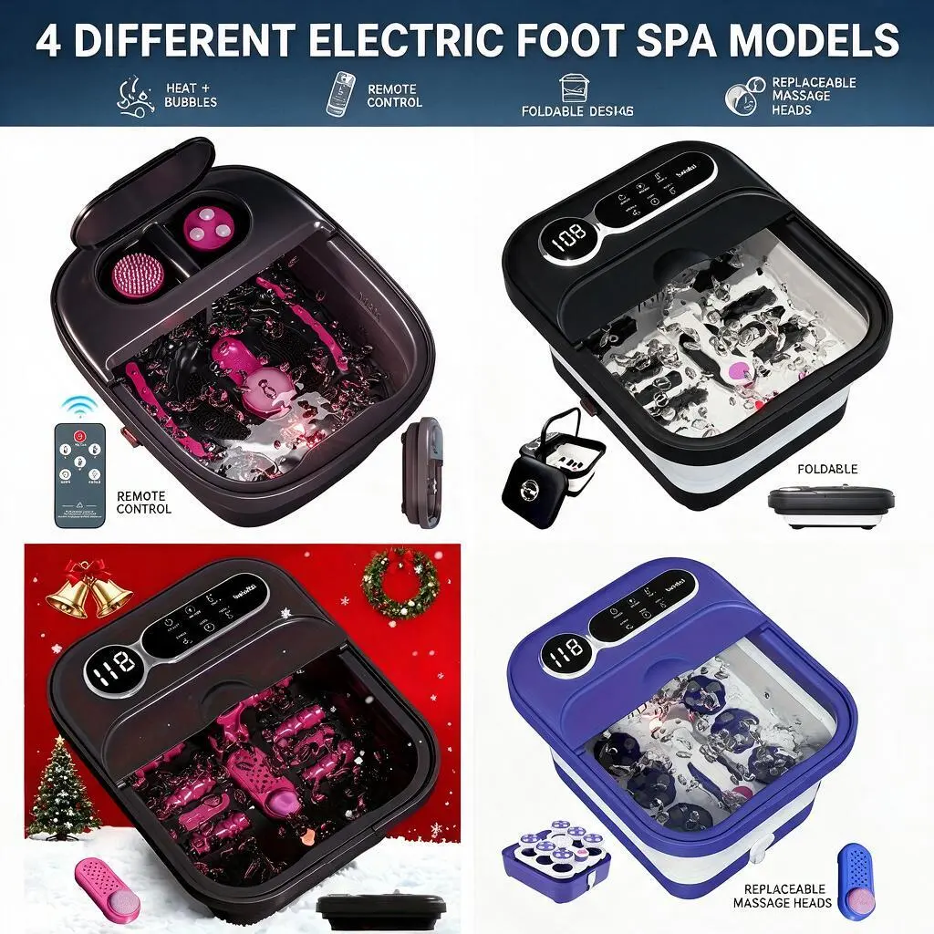 Foldable, self-heating foot cleaner machine; temperature-controlled foot basin with massage rollers, bubbles, rfootrest—perfect gift for family & friends, Mother's Day .Space-Saving foot massager, Womens Gifts, Bathroom Gadget Plastic,  Relaxing Gifts。