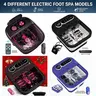 Foldable Self-Heating Foot Cleaner Machine - 120V Temperature-Controlled Plastic Foot Basin with Massage Rollers, Bubbles, Footrest, Push Button Type Power Supply, Space-Saving Bathroom Accessory, Easy Upkeep, Perfect Gift for Family and Friends