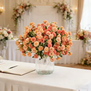 3 Pcs Artificial Carnation Flower Bouquets for Realistic Home Decor, Decorative Flowers, Faux Bridal Bouquet for Weddings, Elegant Table Centerpiece & DIY Party Decorations